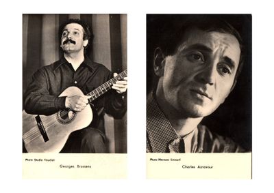 26 Cartes postales photos d'artistes comme Fernandel, Bourvil, Belmond