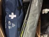 a box full of medical supplies sitting on the ground