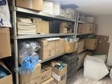 a room with a lot of boxes and boxes on the shelves