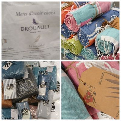 de nombreuses photos de différents types de serviettes exposées