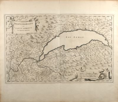 an old map of the country of france, with a river running through it