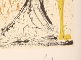 a picture of a drawing of a person sitting on a tree