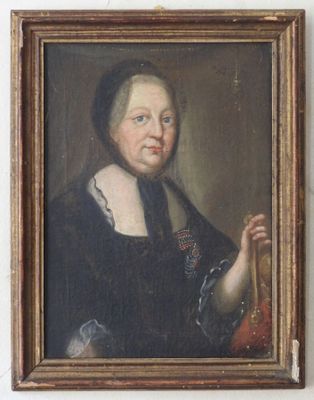 portrait of a lady with a fan by person, 17th century