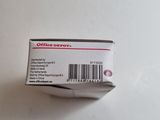 a white box with a barcode on it sitting on a table