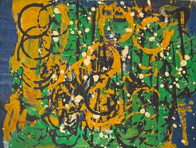 a painting that is on display on the wall
