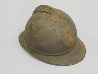 Casque Adrian modèle 15 avec coiffe du 1er type, peinture mo… - Photo 1