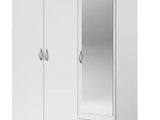 a close up of a white wardrobe with drawers and a mirror