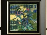 an image of a painting of a tiger in a field of flowers