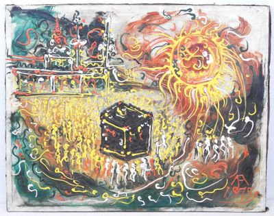 École MODERNE : Paysage au soleil brulant.