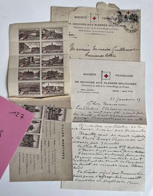 TIMBRES AU PROFIT DE LA CROIX-ROUGE. Lettre de la Société Fr…