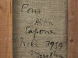 an old picture of a wooden frame with writing on it