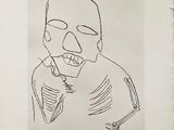dessin représentant un homme tenant un couteau à la main