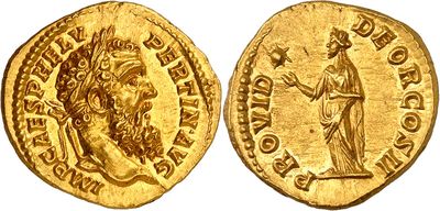 a gold coin with an image of a man on it