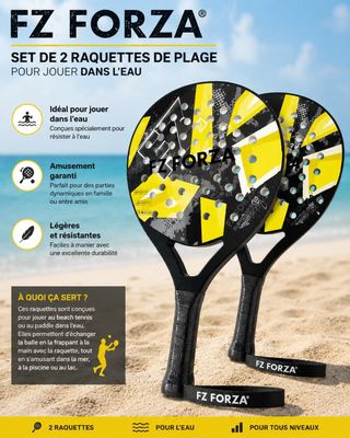 fz forza, lot de 2 raquettes de plage