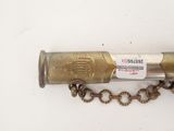 a brass fire hydrant with a chain attached to it