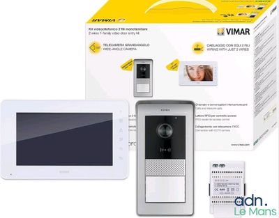 a close up of a video door phone with a box