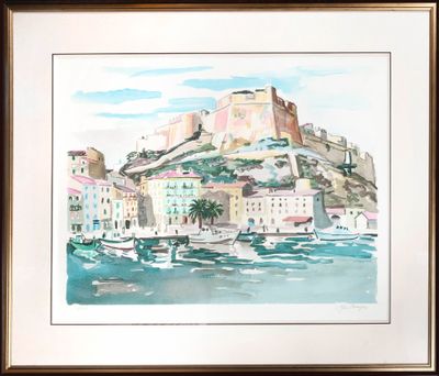 YVES BRAYER (1907-1990), « Corse : Les remparts de Bonifacio…