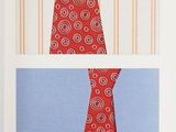 a book with a picture of a red tie and a picture of a blue shirt