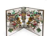 a glass display case with a bunch of different objects in it