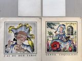 trois livres illustrés représentant des personnes, posés sur une table