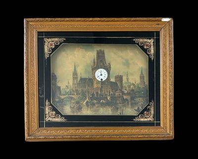 la photo d'une photo représentant une horloge dans un cadre