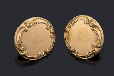 a pair of gold - plated cufflinks, by van cleef