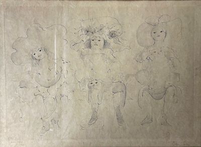 Leonor FINI (1907-1996) Chat et enfants