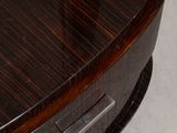 a close up of a table with a drawer underneath it