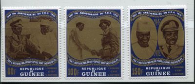 four stamps with images of men and women on them