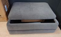Banc coffre en velours gris foncé et pieds dorés, dimensions… (photo 3)