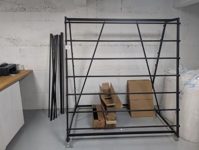 PORTANT à rouleaux mobile en métal laqué noir