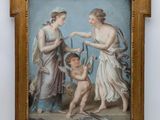 an image of a painting of three women and a child