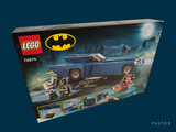 lego batman batmobile set in its box on a blue background