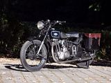 a motorcycle that is parked on the side of the road