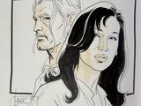 an image of a drawing of a man and a woman in front of a picture of a man and a woman
