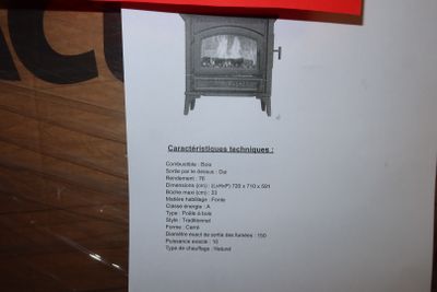 a box with a picture of a fire place on it