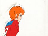 animation cel of a young man with orange hair and blue eyes