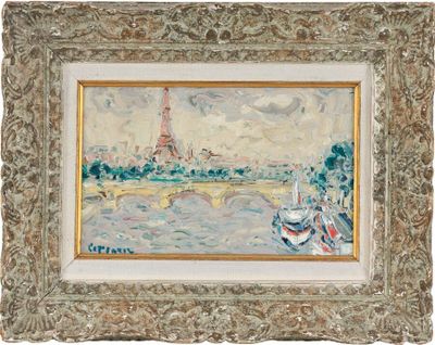 tableau représentant une vue de la tour Eiffel à Paris