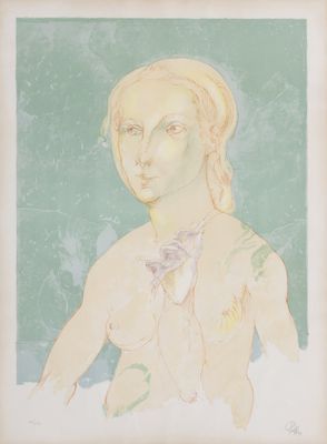 an image of a painting of a woman with a flower in her hair