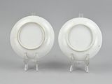 pair of chinese white porcelain dishes on stands, 20th century