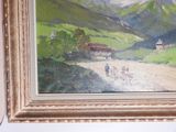 a painting on the wall of a room with a painting on the wall