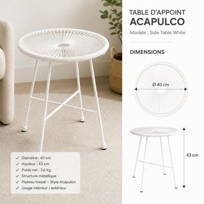 table d'appoint Acapuloco - dimensions - table d'appoint Acapuloco - table d'appoint Acapuloco