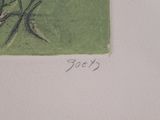 a drawing of a bird sitting on a branch of a tree