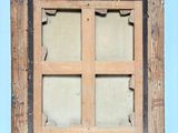 a picture of a wooden window with a glass pane