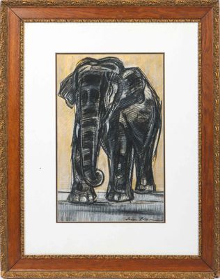an image of a drawing of two elephants standing next to each other