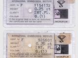 two identification tags that are attached to each other