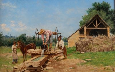 Victor DUCROT (1852-1912) Scène de puits à Crest