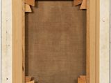 a painting of a white frame with a brown background