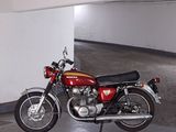 a motorcycle that is parked in a parking garage