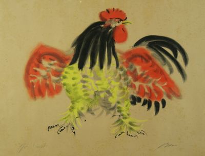 Hans ERNI (1909-2015). Coq. Lithographie. Signée. Dans le go…